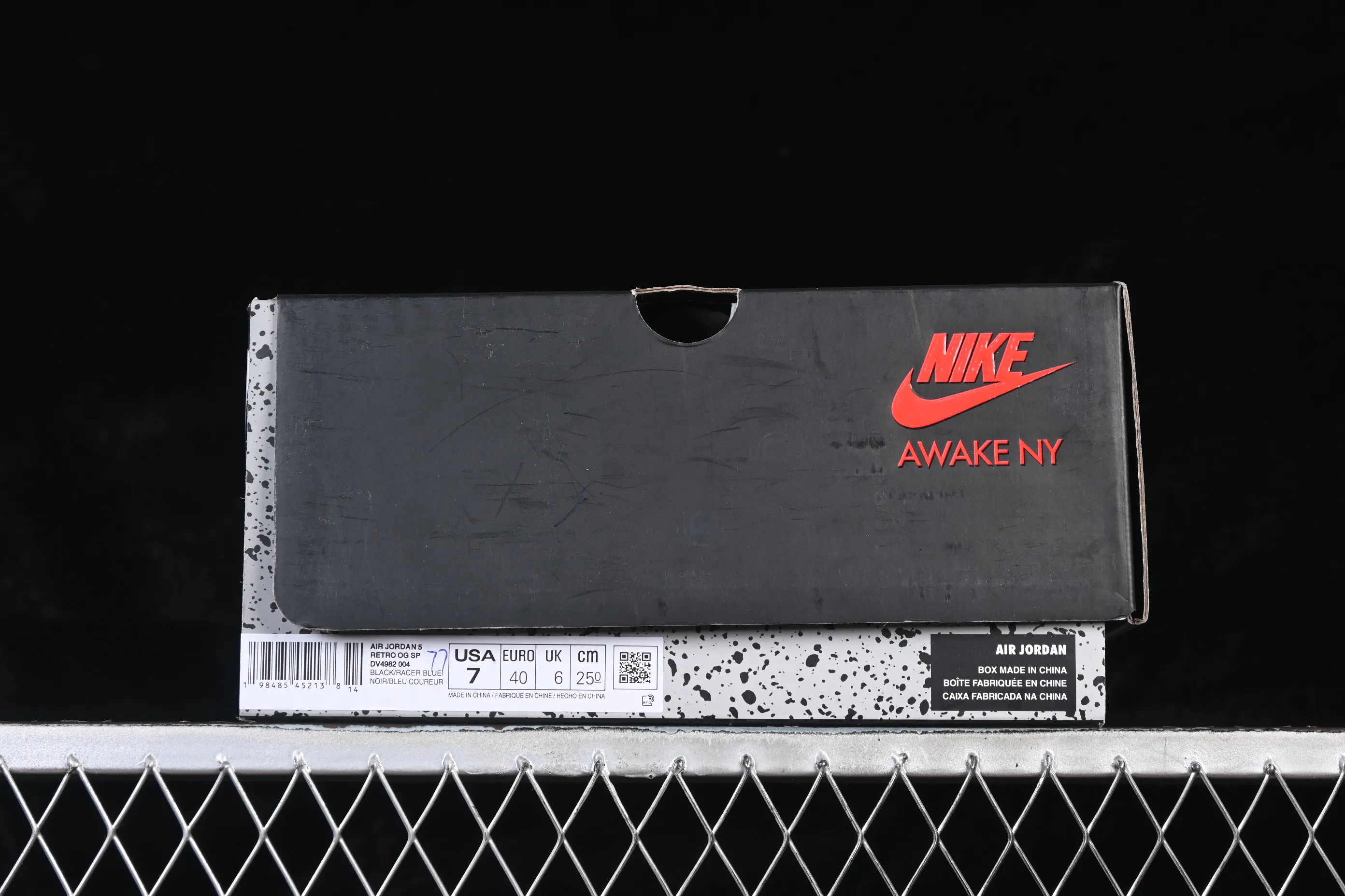 All categories Air Jordan Jordan series basketball shoes Air Jordan 5 TG version Awake NY x Air Jordan 5 "Black Metallic" AJ5 Joe 5 joint model black and gray DV4982-004
